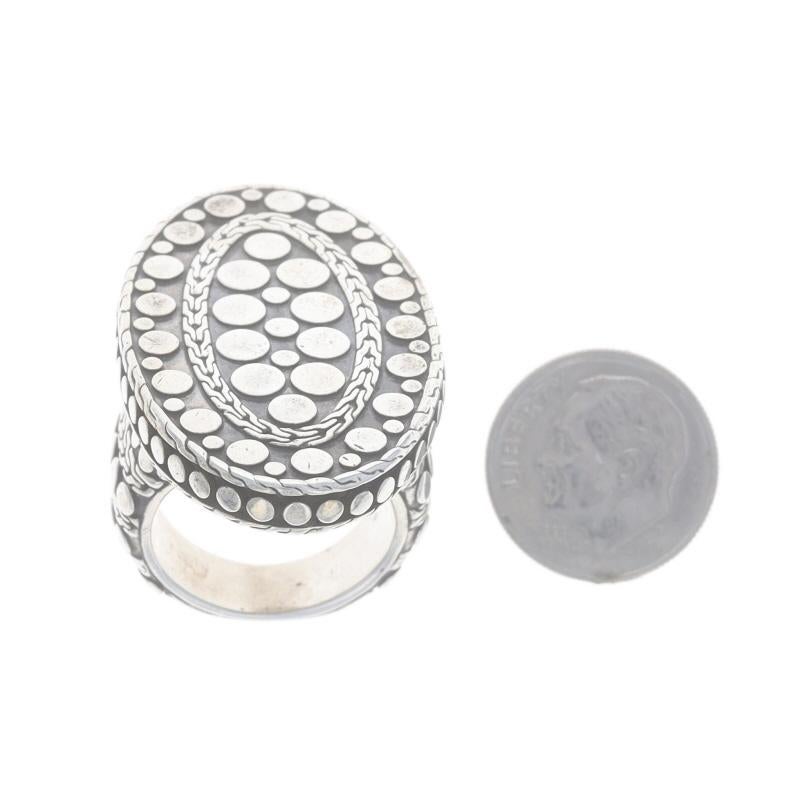 John Hardy Dot Oval Ring - Sterling Silver 925 Statement For Sale 2