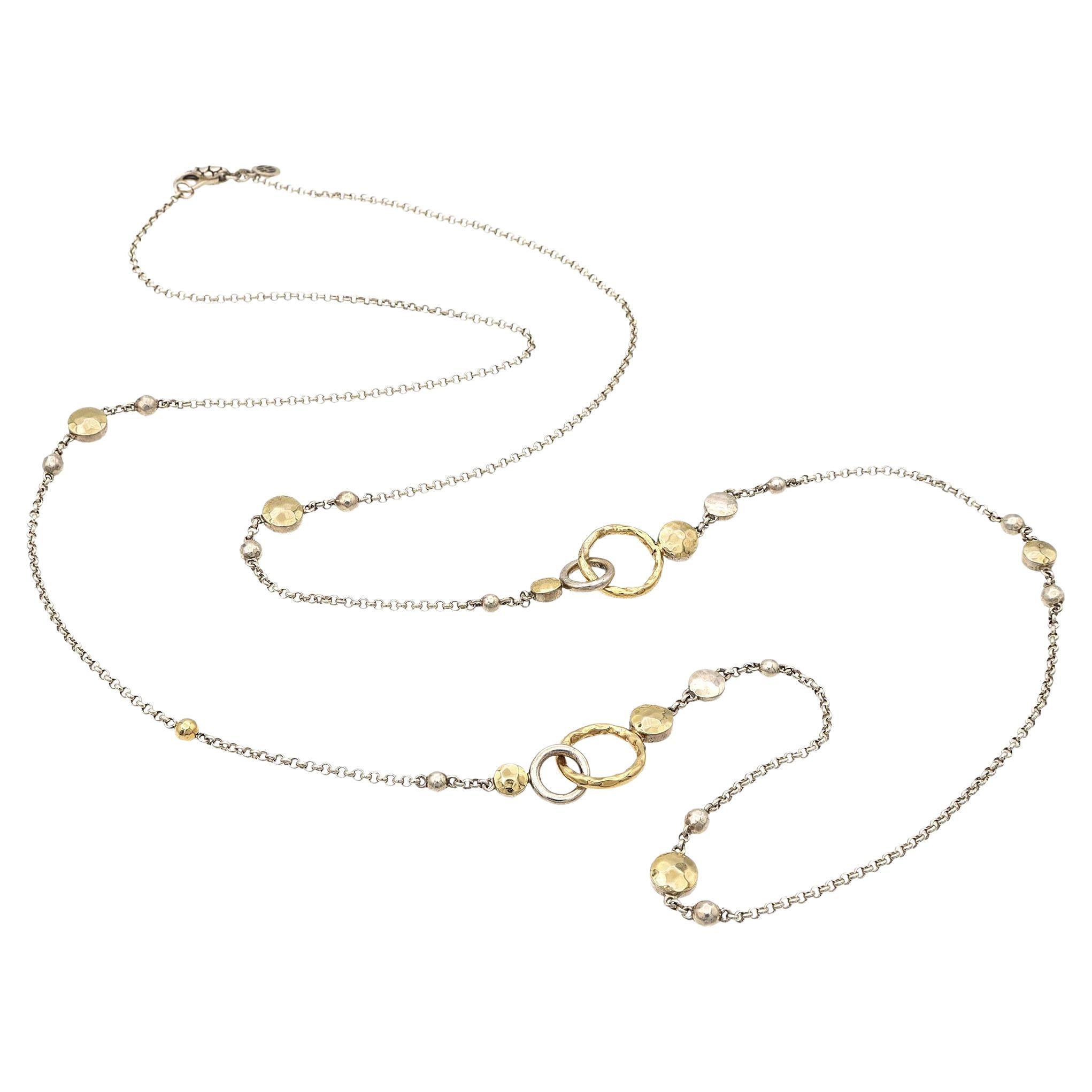 John Hardy gepunktete Halskette aus Sterlingsilber 18K Gelbgold