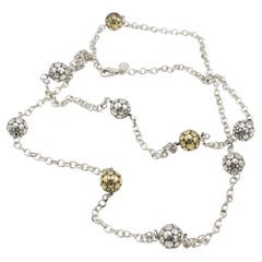 John Hardy Dot Sterling Silver & Gold Ball Link Station Long Necklace