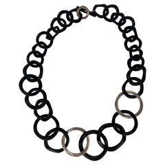 Collar de eslabones de madera de ébano y plata de ley John Hardy 43" (43 cm)
