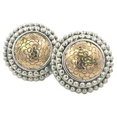 John Hardy Estate Orecchini a clip in argento e oro giallo 18k