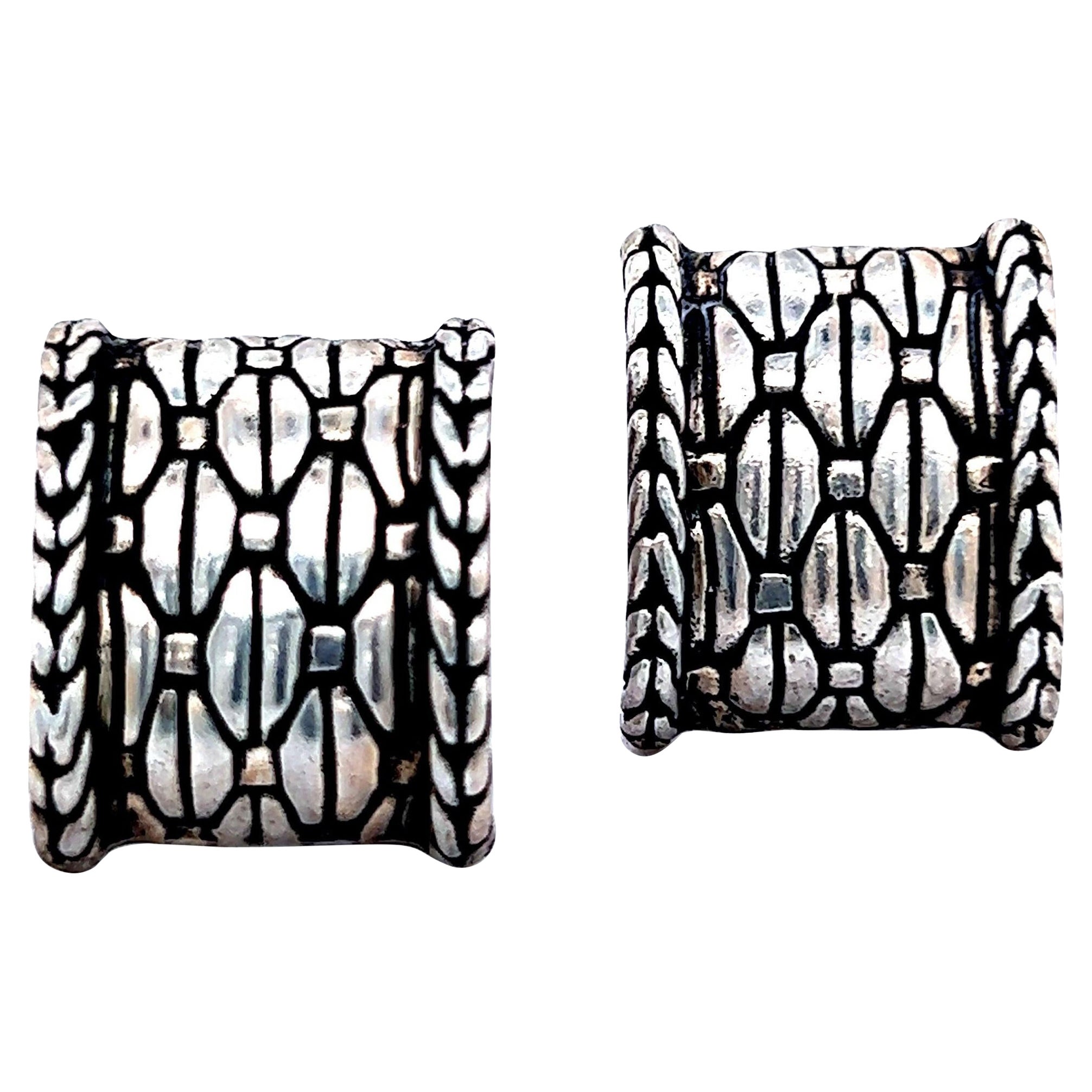 John Hardy Estate Orecchini a clip in argento sterling