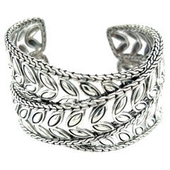 Retro John Hardy Estate Cuff Bangle 7.5" Sterling Silver 