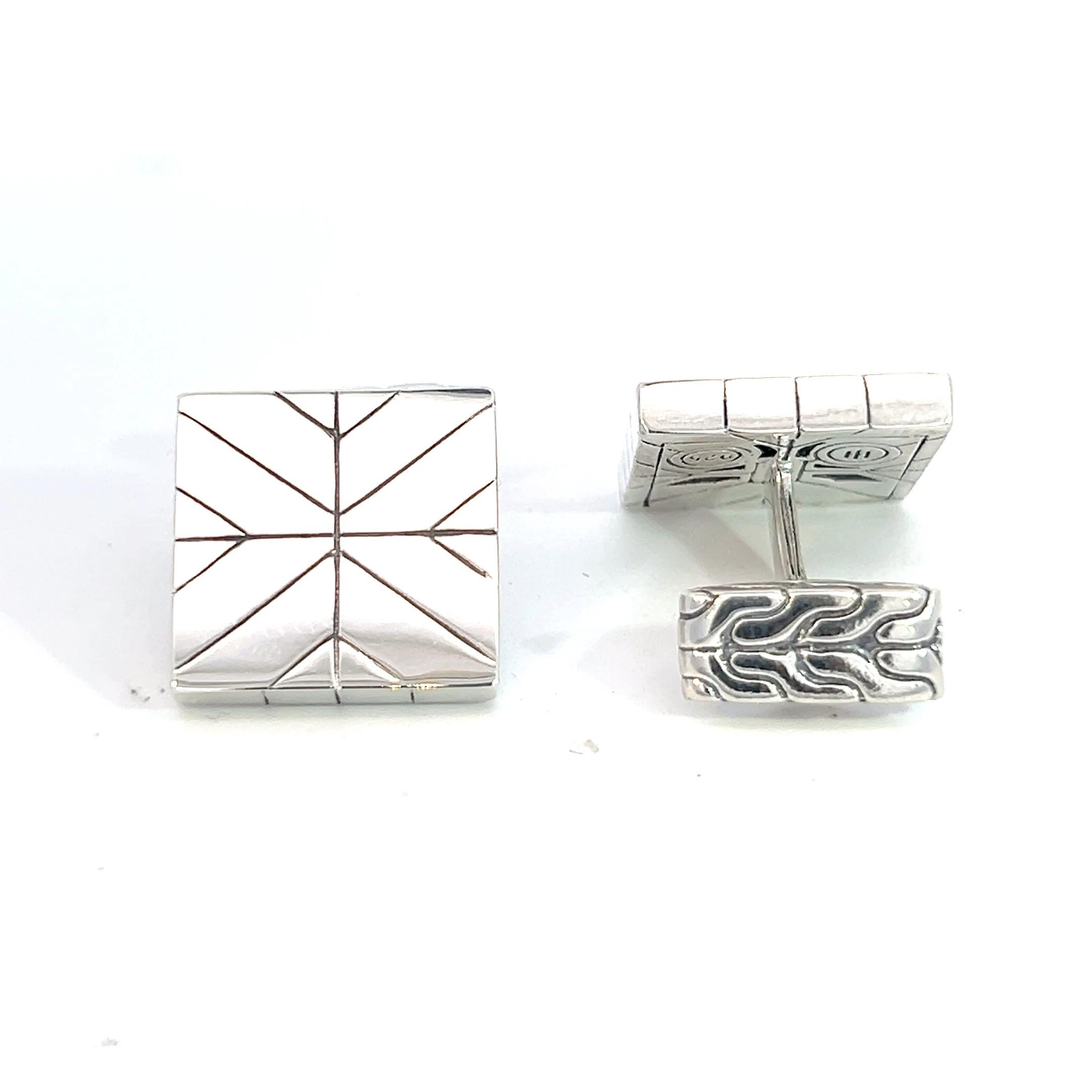 John Hardy Estate Manschettenknöpfe Sterling Silber im Angebot 1