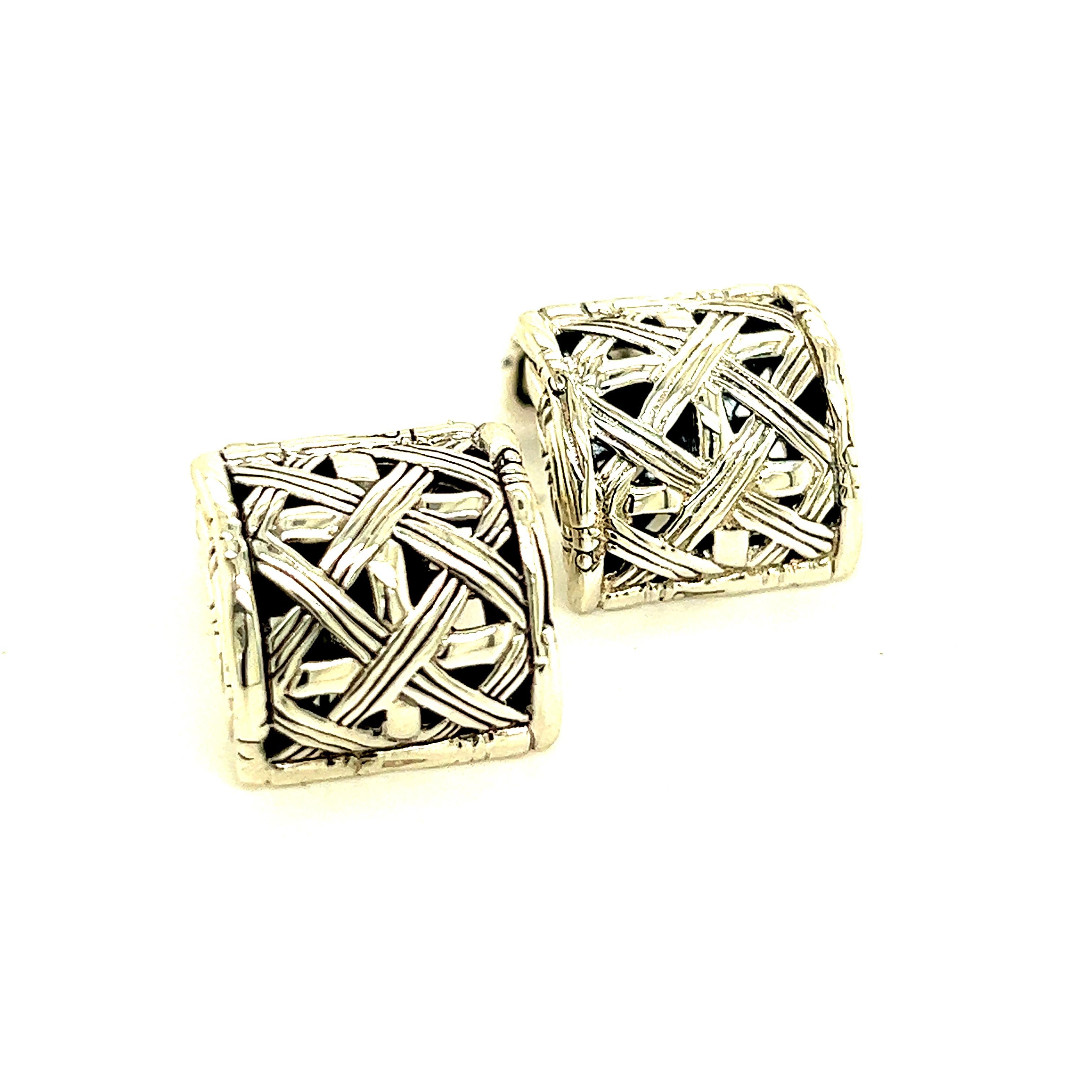 John Hardy Estate Cufflinks Sterling Silver For Sale 3