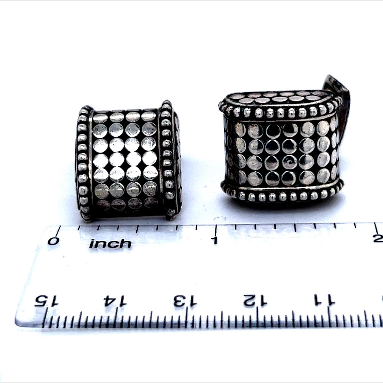 John Hardy Estate Cufflinks Sterling Silver In Good Condition For Sale In Brooklyn, NY