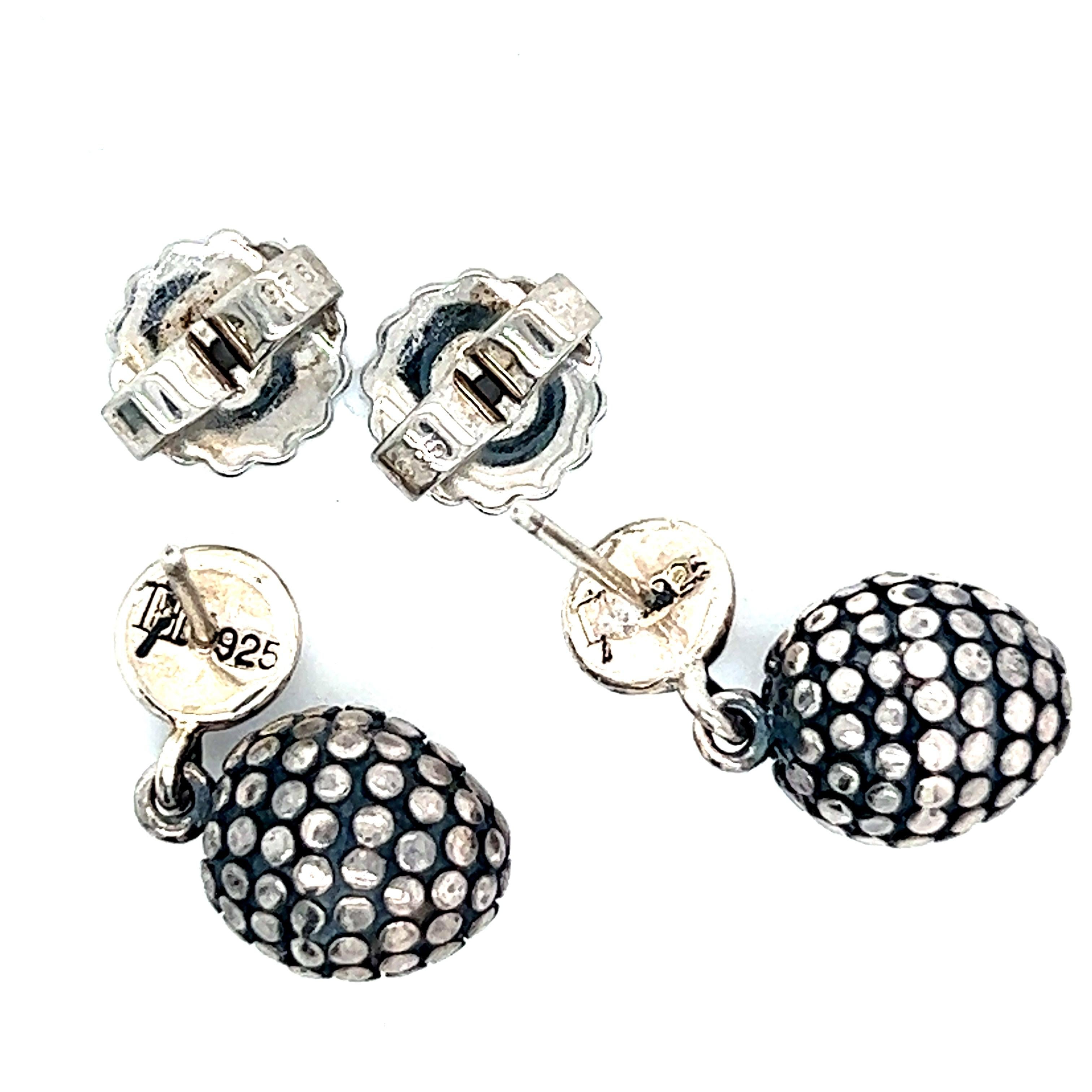 Boucles d'oreilles pendantes John Hardy Estate Dot Ball en argent sterling  Pour femmes en vente