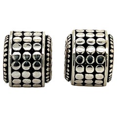 Retro John Hardy Estate Dot Stud Earring with Plastic Disk Back Silver 