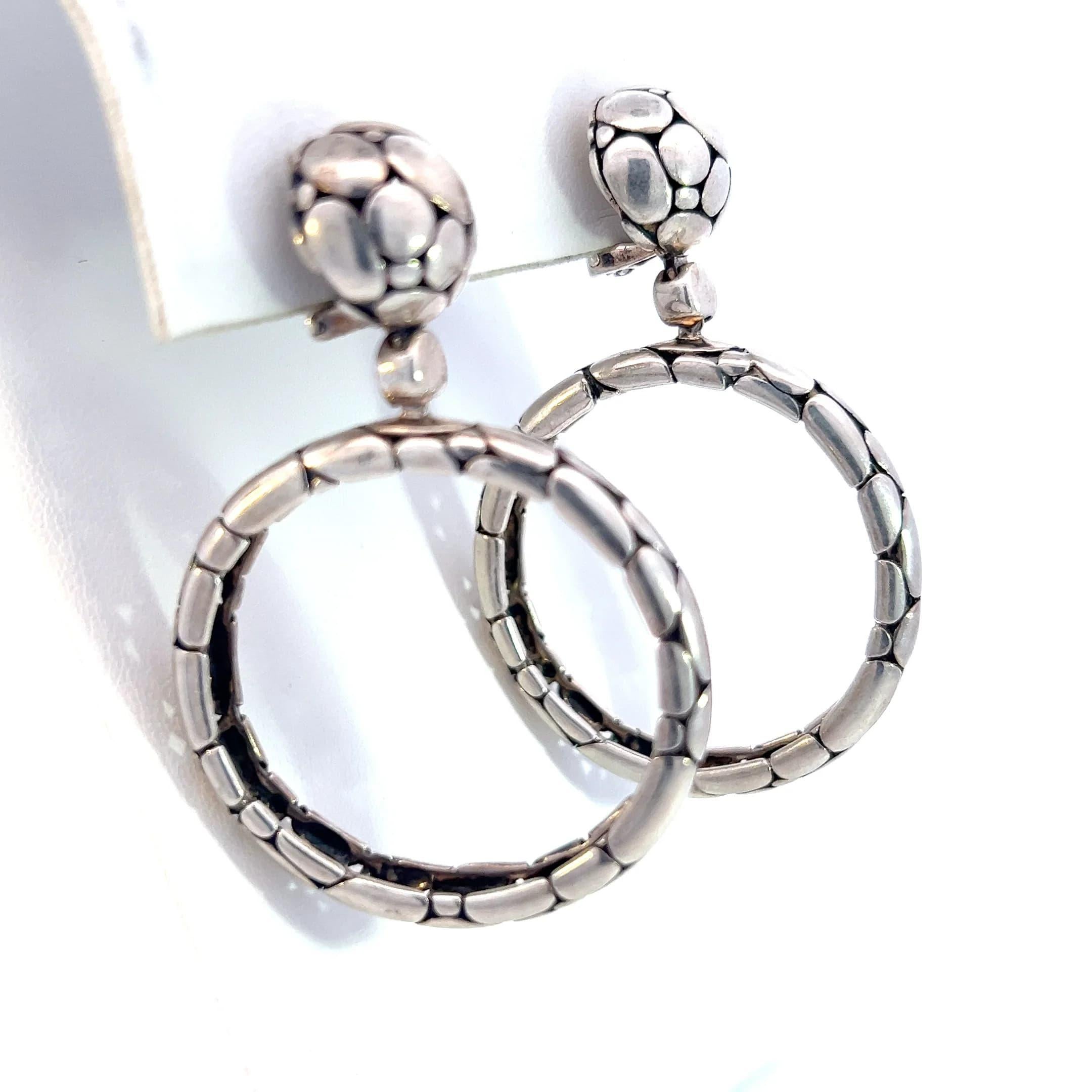 John Hardy Estate Earrings Silver For Sale 1