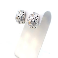 John Hardy Estate Earrings Sterling Silver 14k Y Gold
