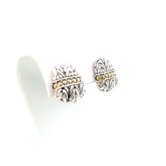 John Hardy Estate No Original Back Earrings Sterling Silver 18k Y Gold