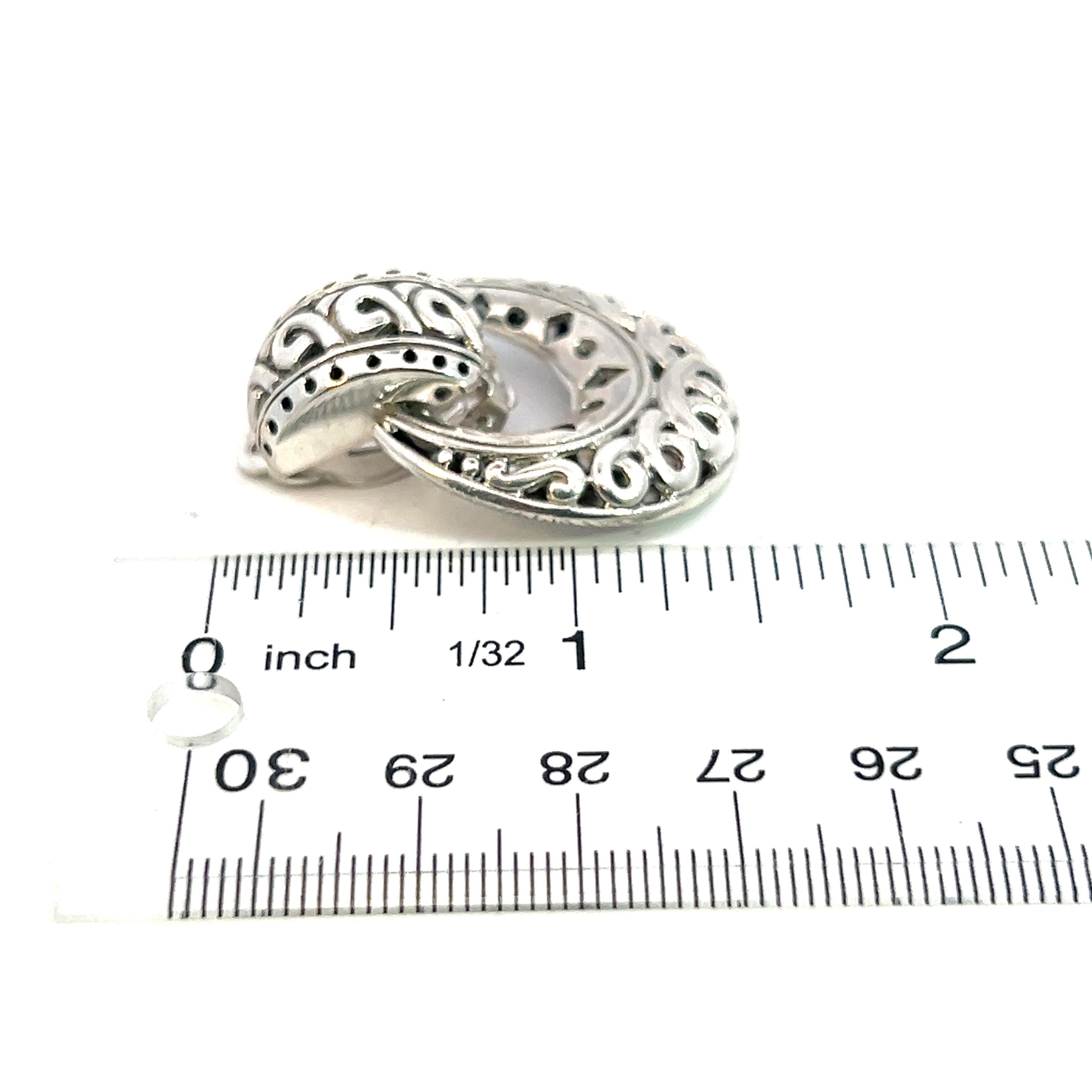 John Hardy Estate Filagree Door Knocker Clip-Ohrringe 1,5