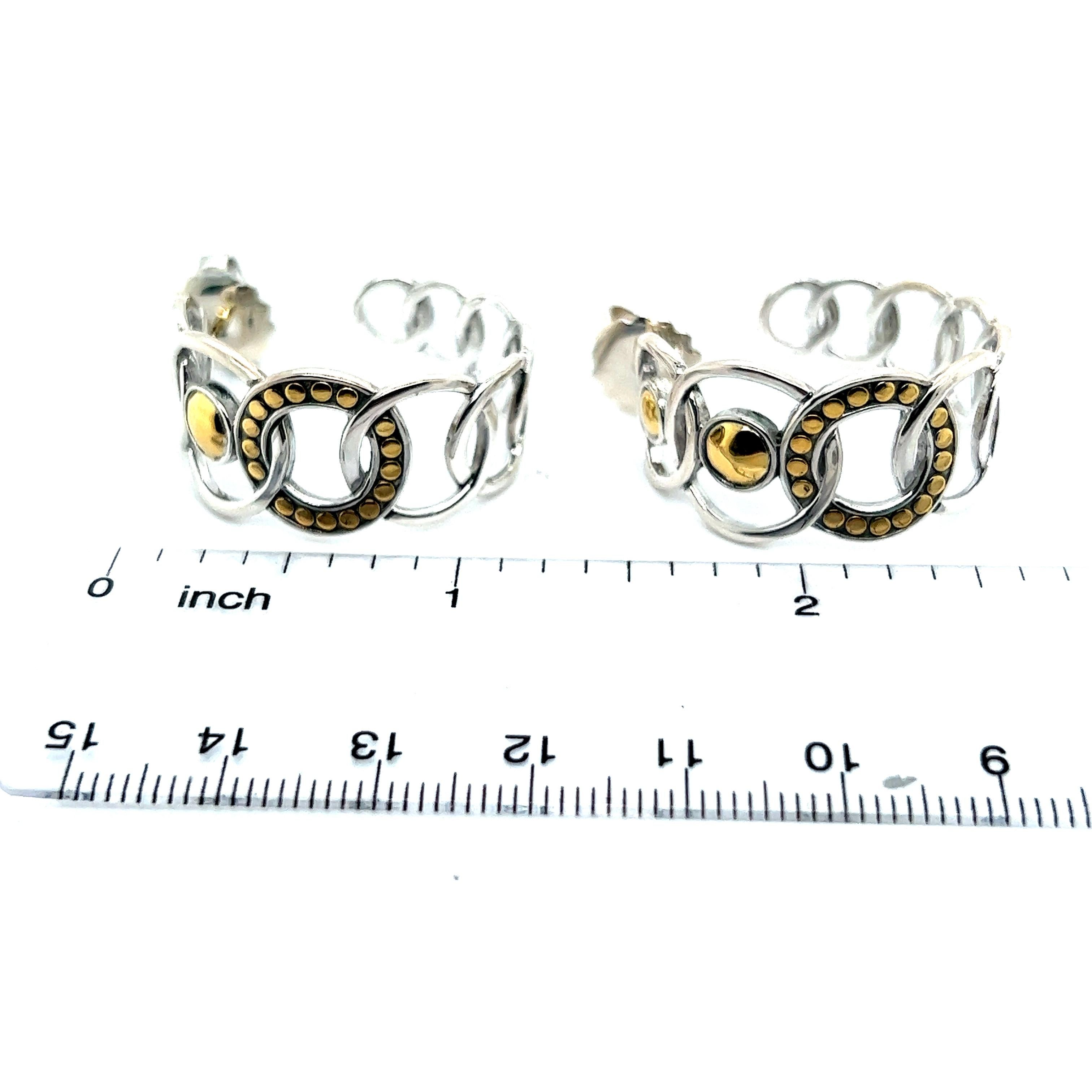 Authentic John Hardy Estate Hoop Earrings 22k Gold + Silver JH51

TRUSTED SELLER SINCE 2002

PLEASE SEE OUR HUNDREDS OF POSITIVE FEEDBACKS FROM OUR CLIENTS!!

FREE SHIPPING!!

DETAILS
Style: Hoop Earrings
Weight: 12.8 Grams
Metal: Sterling Silver +