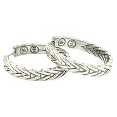 John Hardy Estate Hoops Earrings Sterling Silver