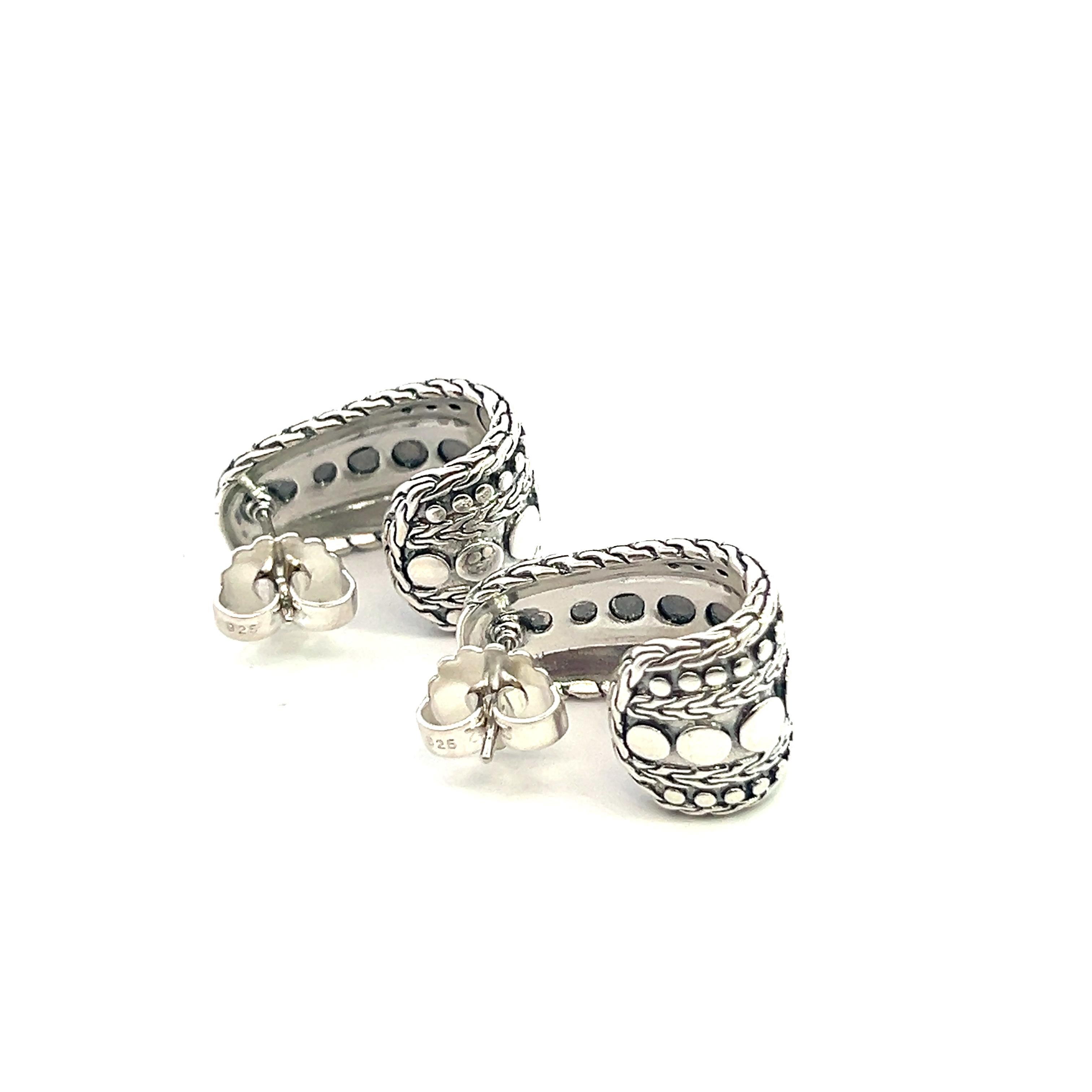 John Hardy Estate J Hoop Pebble Earrings 1