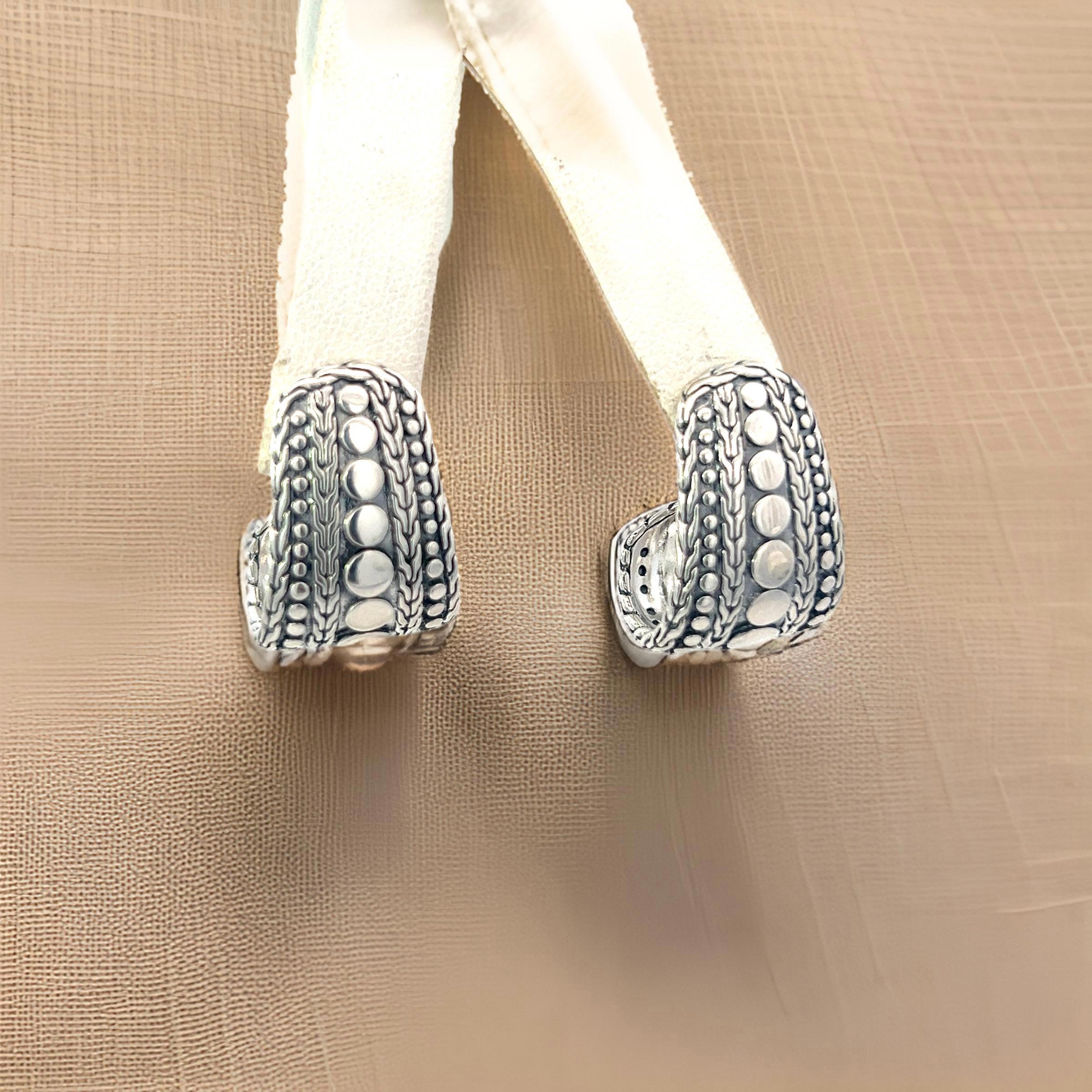 John Hardy Estate J Hoop Pebble Earrings 1