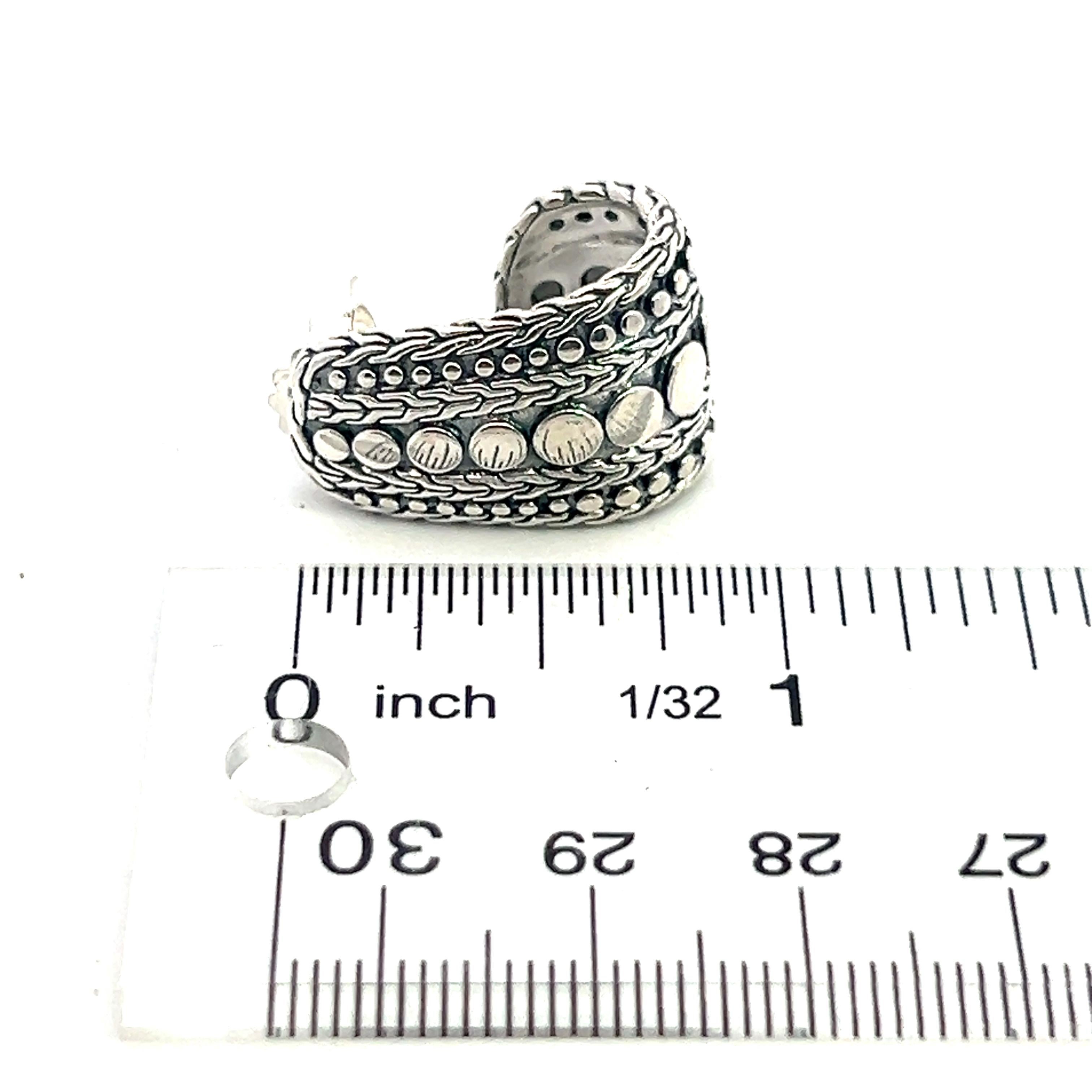 John Hardy Estate J Hoop Pebble Earrings 1