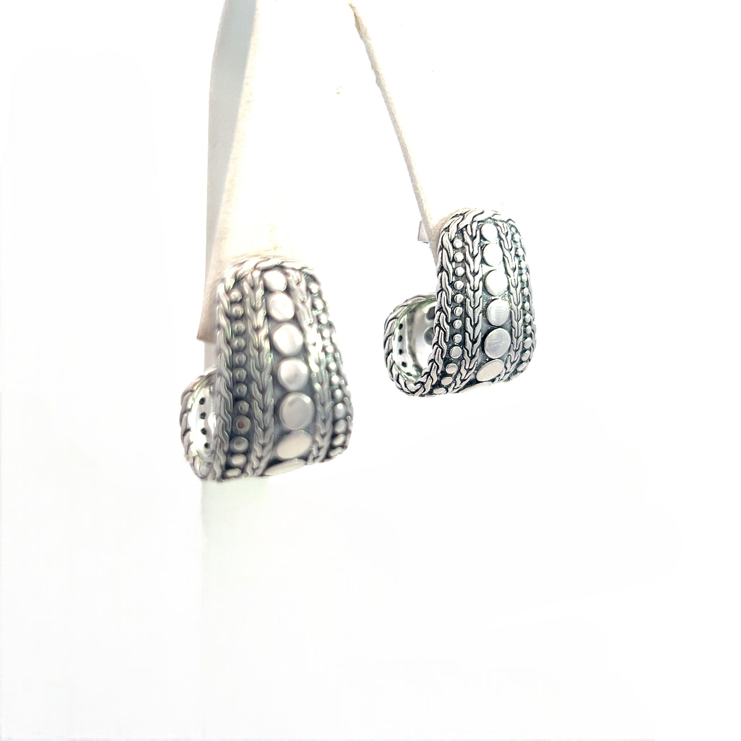 John Hardy Estate J Hoop Pebble Earrings 1