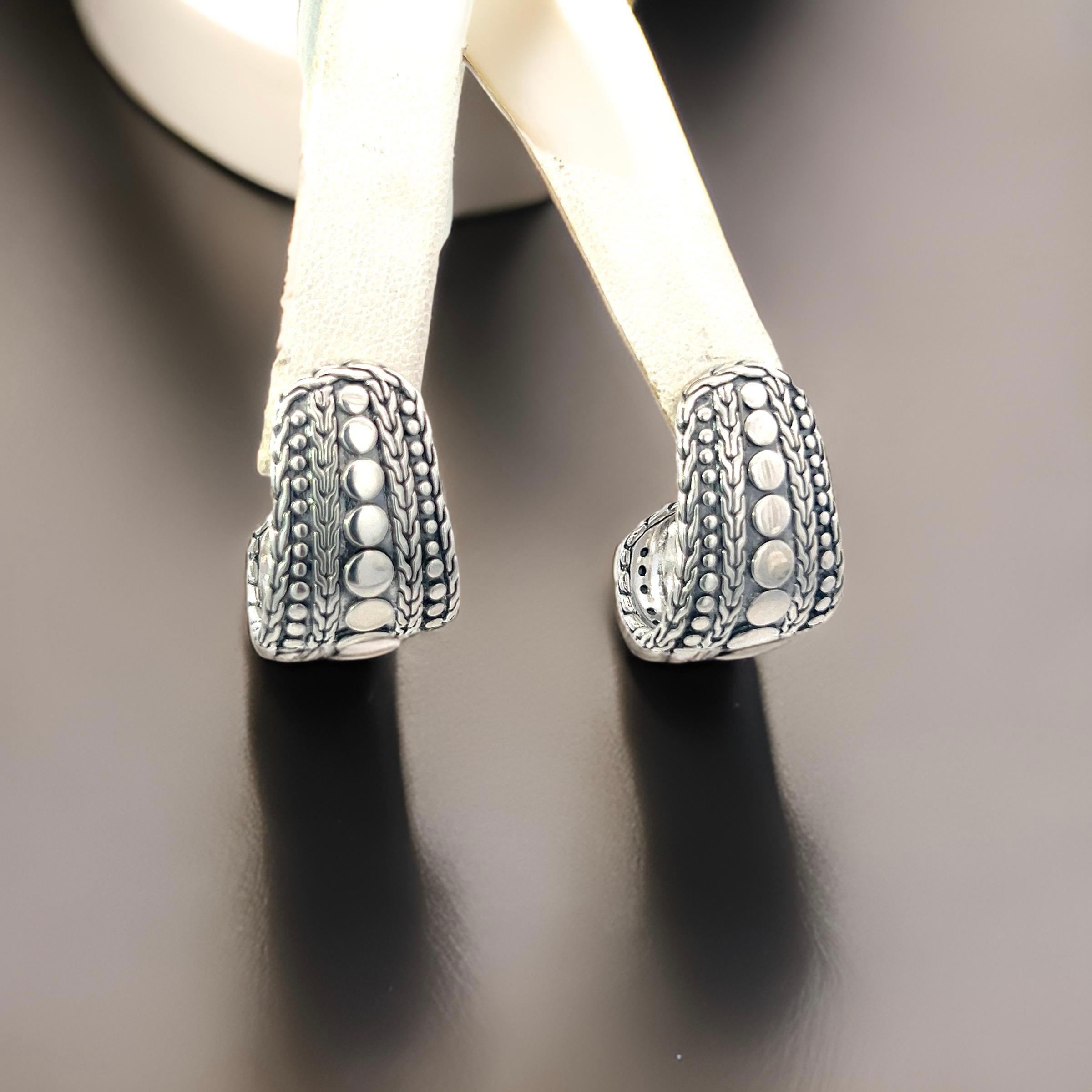 John Hardy Estate J Hoop Pebble Earrings 1