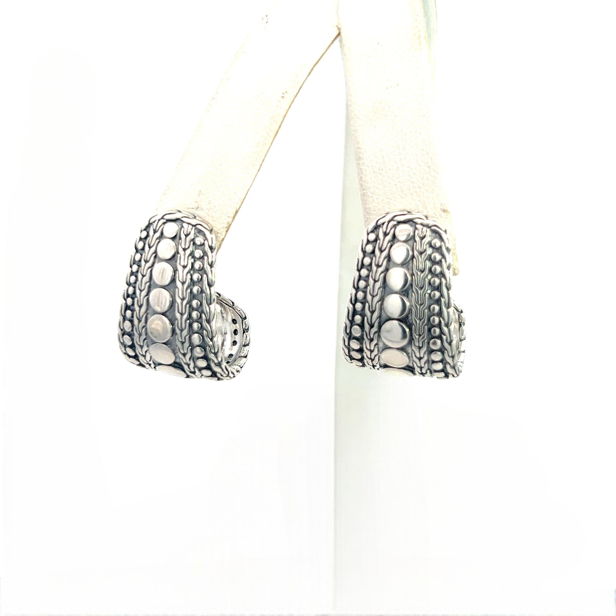 John Hardy Estate J Hoop Pebble Earrings 1