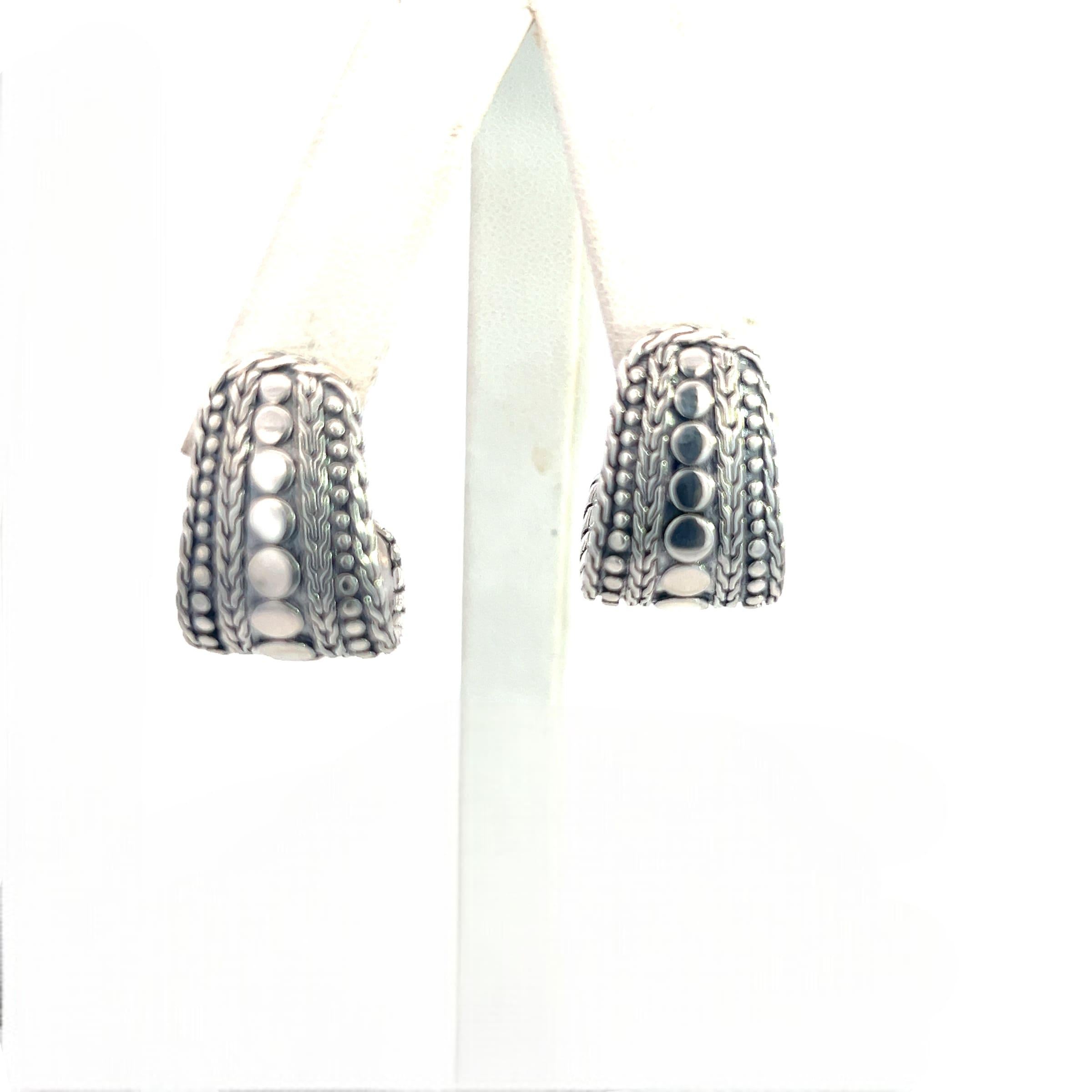 John Hardy Estate J Hoop Pebble Earrings 1