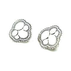 John Hardy Estate Kali Pebble Omega Back Earrings Silver