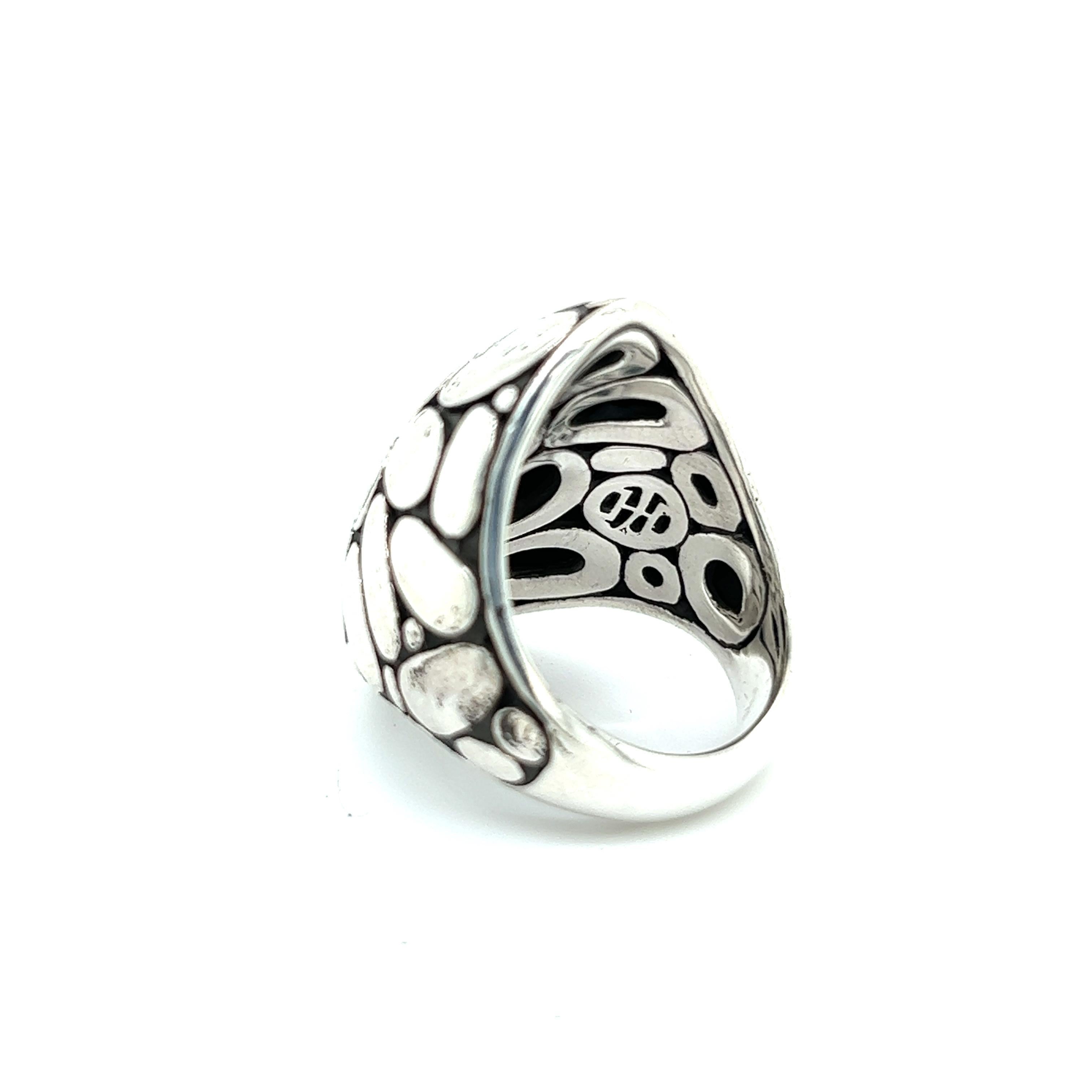 John Hardy Estate Ladies Kali Pebble Marquise Dome Ring 6 Sterling Silver en vente 6