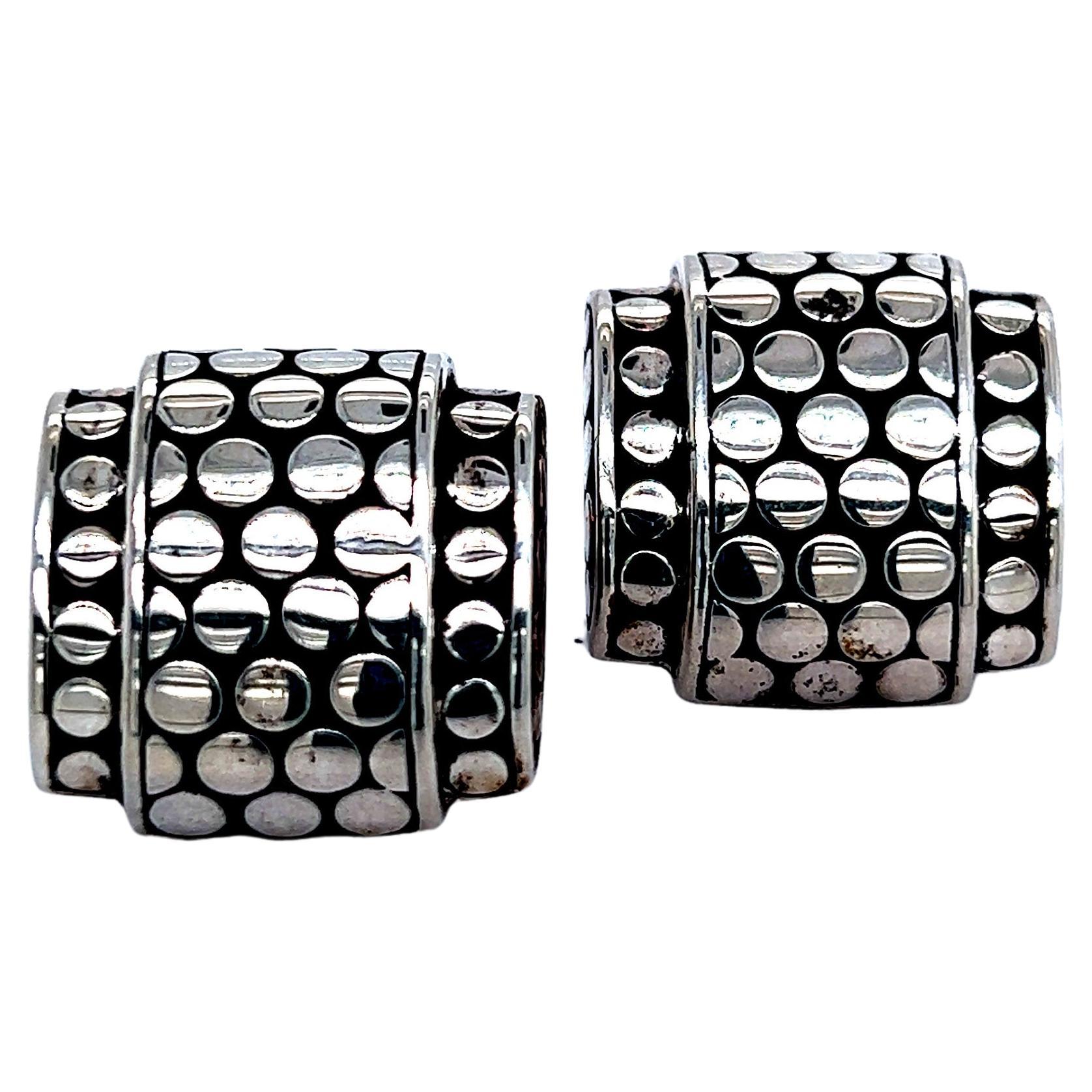 John Hardy Estate Mens Dot Cufflinks Sterling Silver