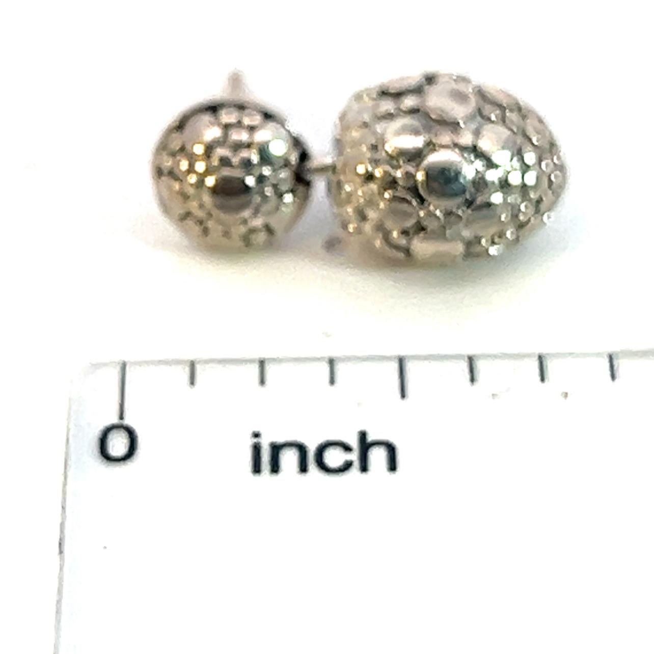 John Hardy Estate Pebble Dot Earrings Sterling Silver For Sale 2
