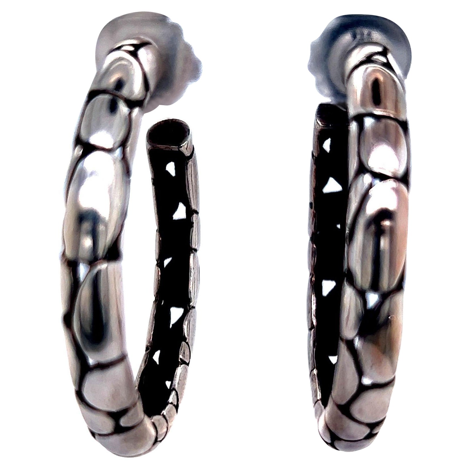 John Hardy Estate Kieselstein-Ohrringe Sterling Silber