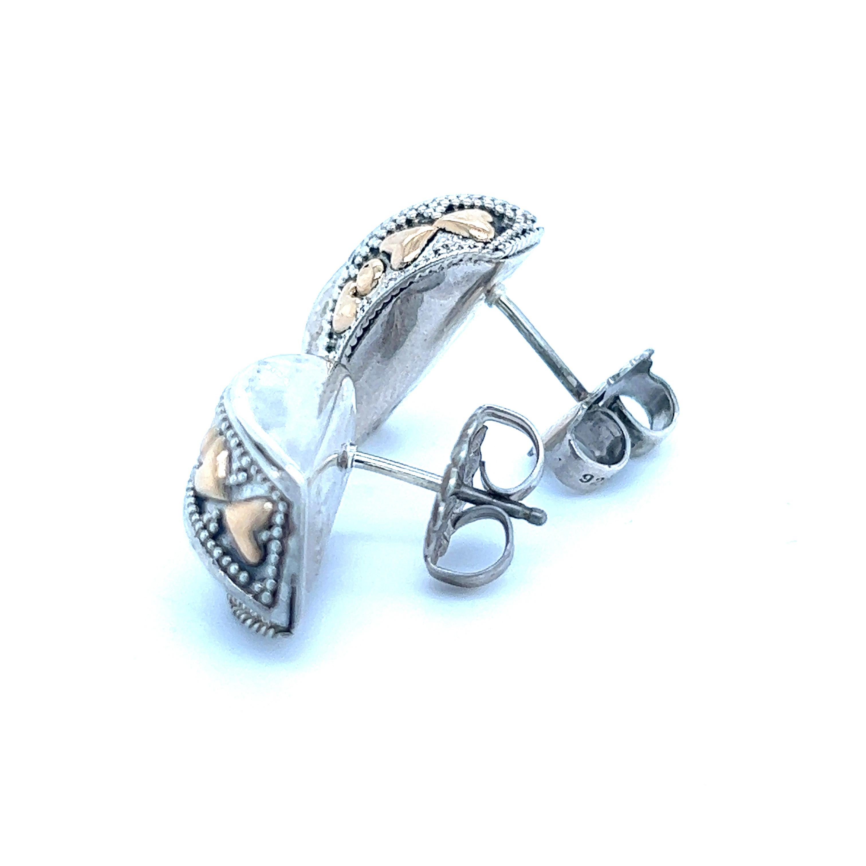 John Hardy Estate Ohrringe mit Lochmuster 18k + Silber für Damen oder Herren im Angebot