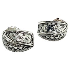 John Hardy Estate Stud Earrings Original Backs Silver
