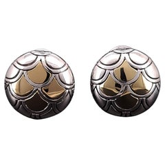 Zweifarbige Clip-On-Ohrringe von John Hardy Estate aus 18 Karat Gold und Silber