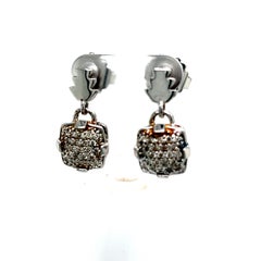 John Hardy Estate White Topaz Drop Earrings Sterling Silver