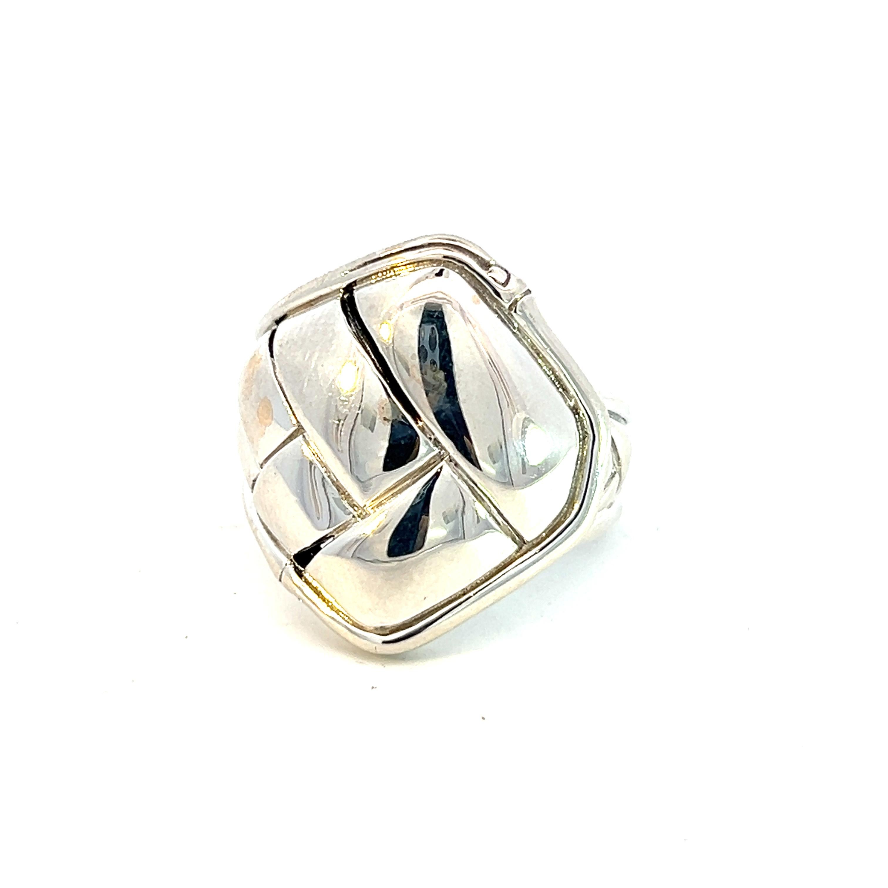 John Hardy Estate Woven Bamboo Style Ring 7.25 Silver For Sale 1