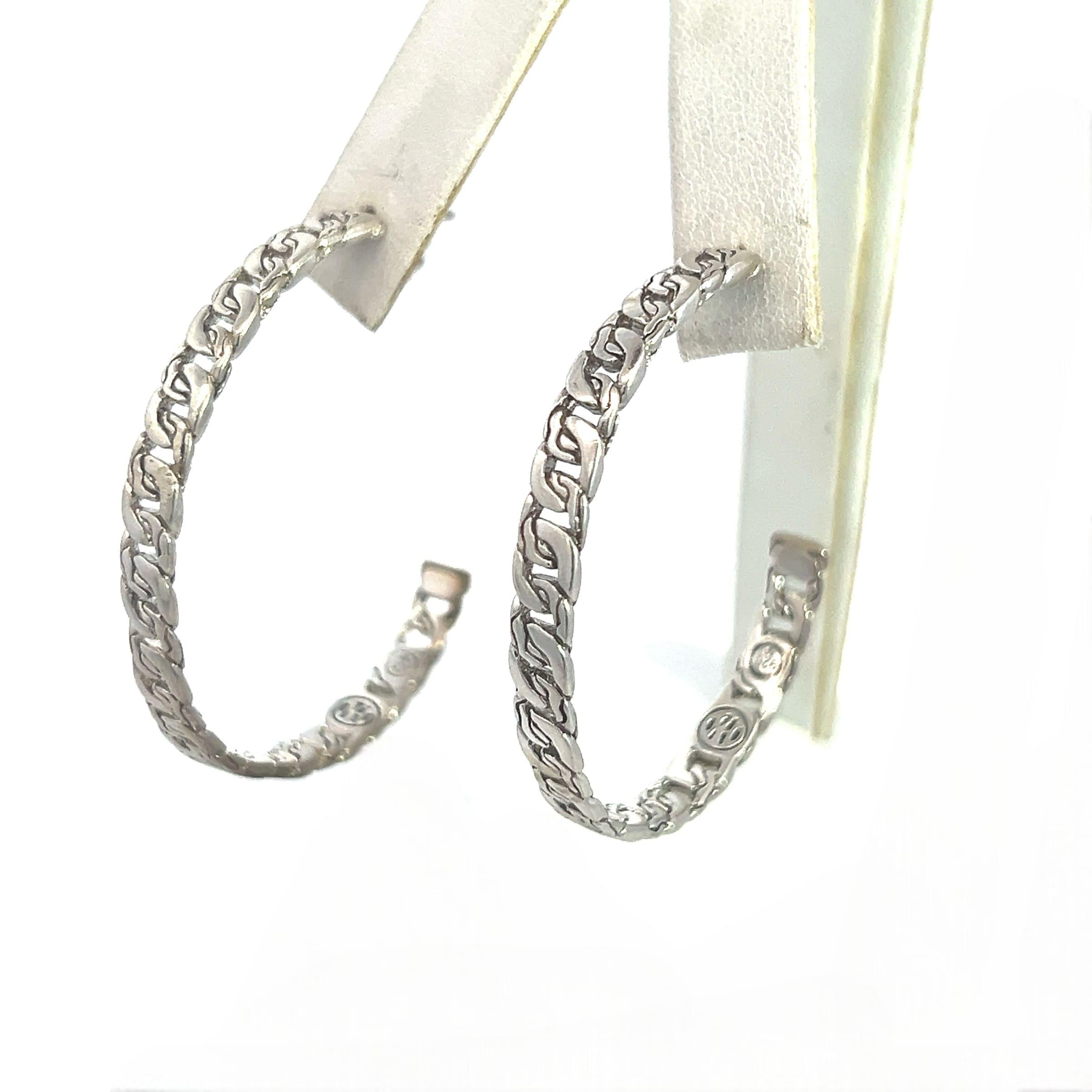 John Hardy Estate XL Boucles d'oreilles en argent avec chaîne câble de 2 pouces en vente 3