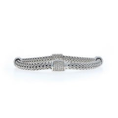ICon Johns Bracelet diamant à quatre stations 6 1/2" - Sterling 925 Round .75ctw