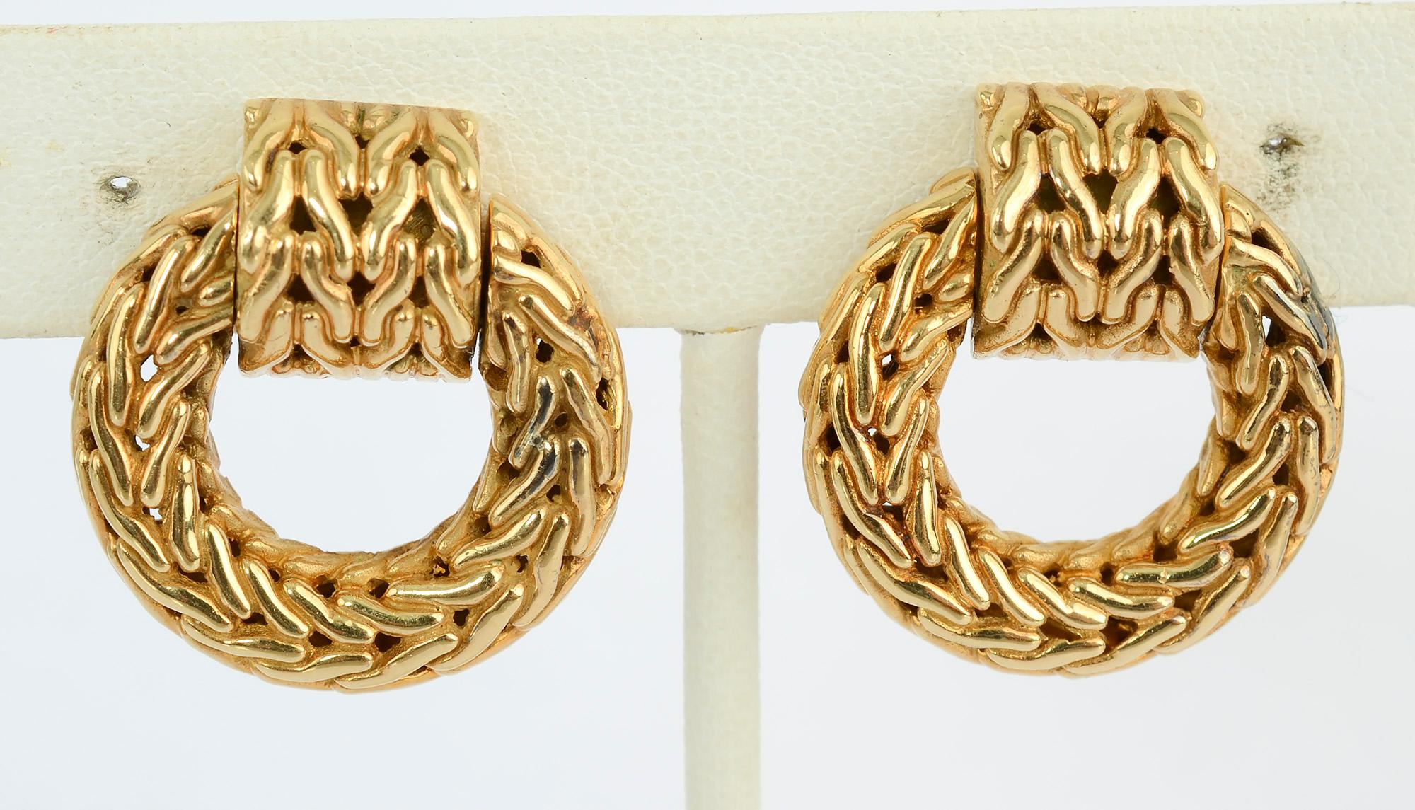 woven gold earrings