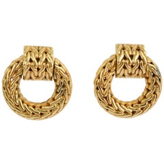 Vintage John Hardy Gold Woven Earrings