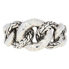 John Hardy Hammered Classic Chain Band, Sterling Silver Women's Ring