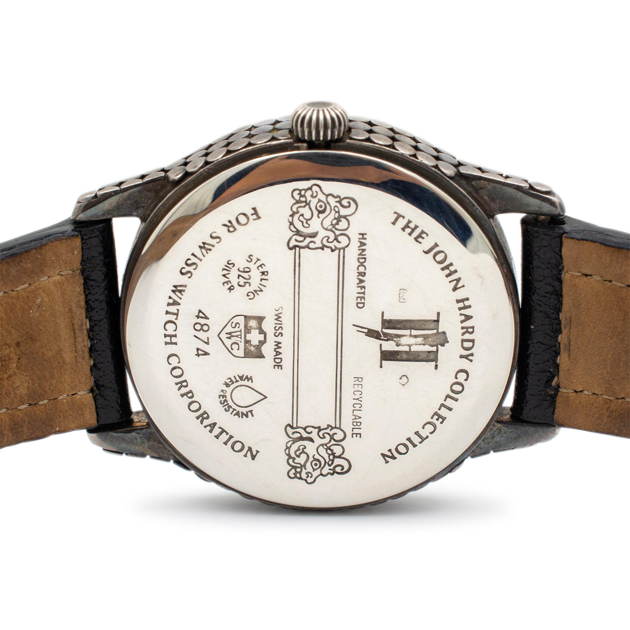 John Hardy Handgefertigte freistehende Uhr, Modell 4874 Kollektion 36MM, aus Sterlingsilber 5
