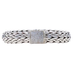 John Hardy Icon 11mm Classic Chain Diamond Bracelet 7 1/4" Sterling 925 Gold 18k