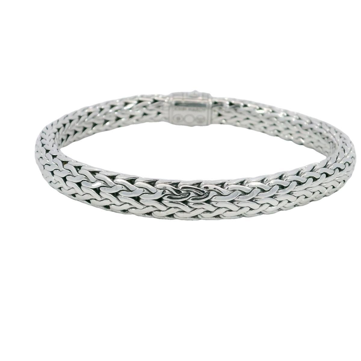 Women's John Hardy Icon Black Sapphire Pavé Sterling Silver Chain Bracelet For Sale