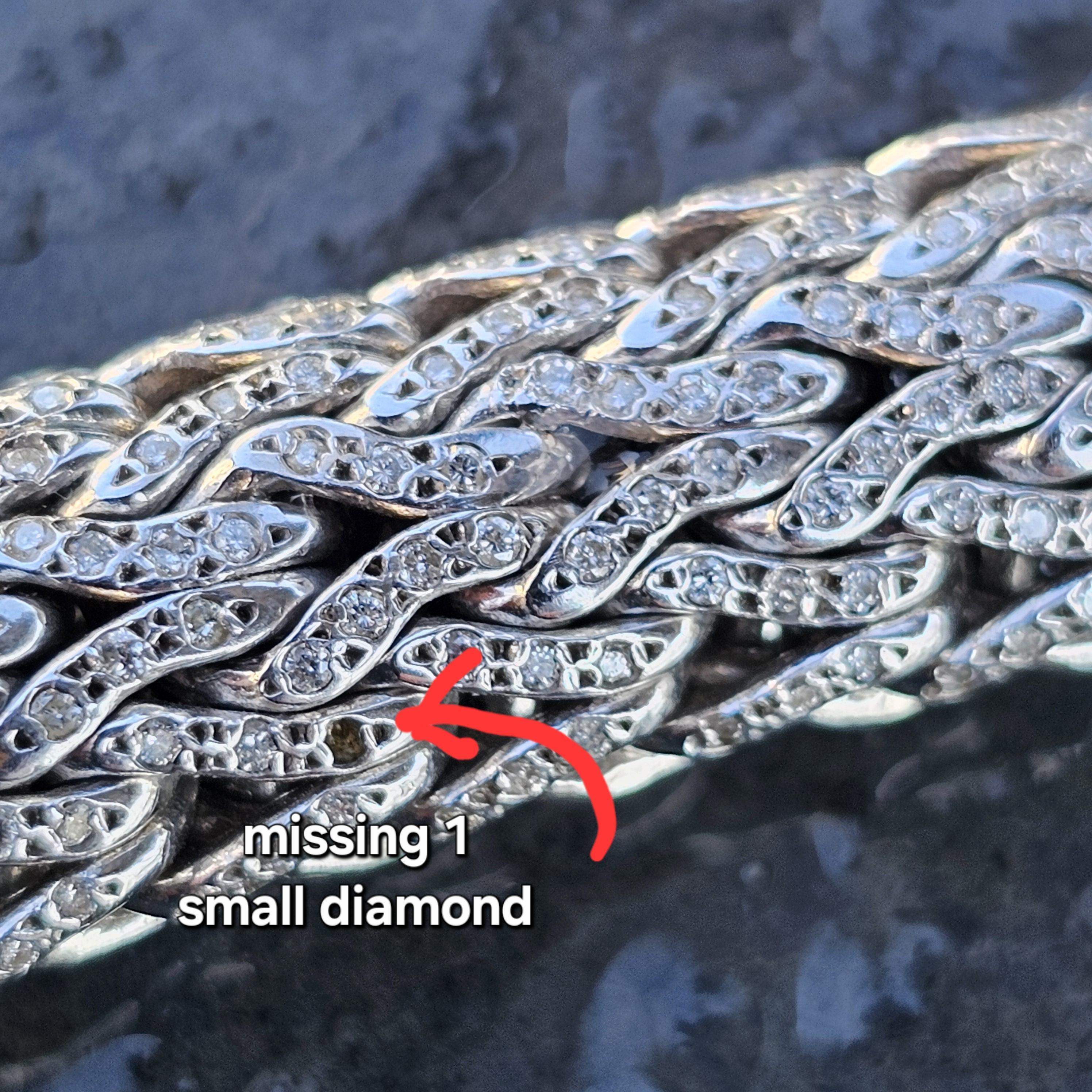 John Hardy Icon Bracelet 3.67ct Pave Diamonds Sterling Silver Chain 21500 2