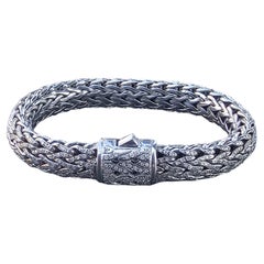 John Hardy Icon Bracelet 3.67ct Pave Diamonds Sterling Silver Chain 21500