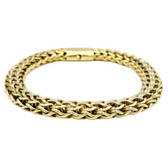 Antique John Hardy Icon Collection 12 mm Woven Link Bracelet in 18 Karat Yellow Gold
