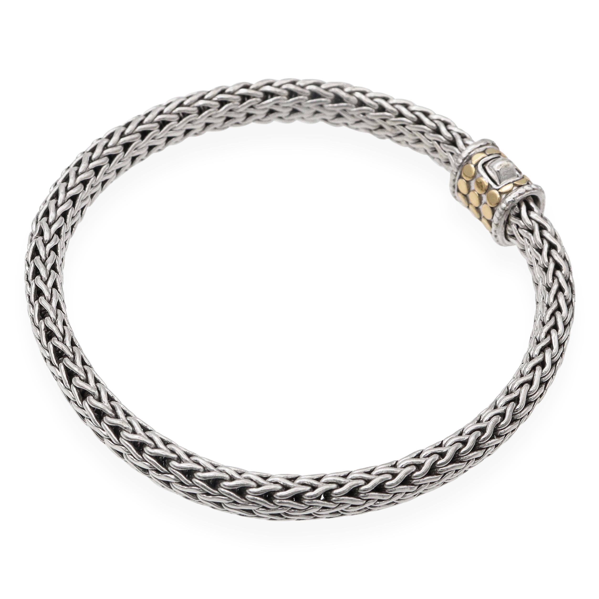 da uomo o donna John Hardy Bracciale Icon Dot in argento 925 e oro giallo 18 carati in vendita
