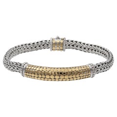 John Hardy Icon Dot Sterling Silver & 18K Yellow Gold ID Bracelet