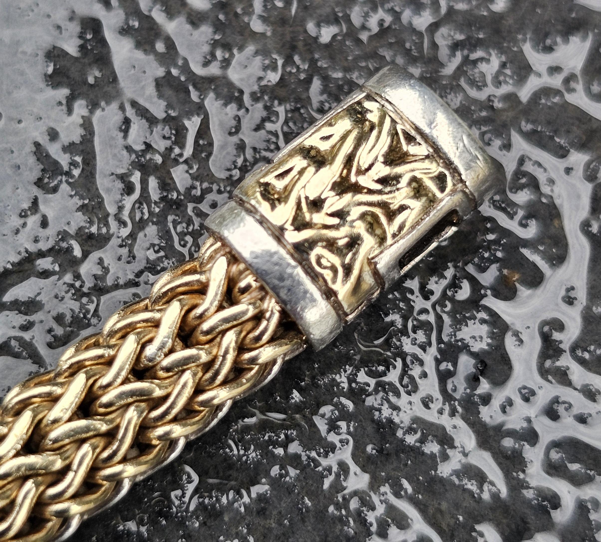 John Hardy Icon Bracciale Reversibile in Oro 18k A. Silver 6.5mm 7.5