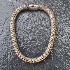 John Hardy Icon Reversible Bracelet 18k Gold Sterling Silver 6.5mm 7.5" 29.4g